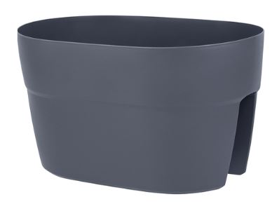 Ящик балконный на перила InGreen Villa de Fiori, двусторонний,40см,12л,фиксаторы,вулкан,серый